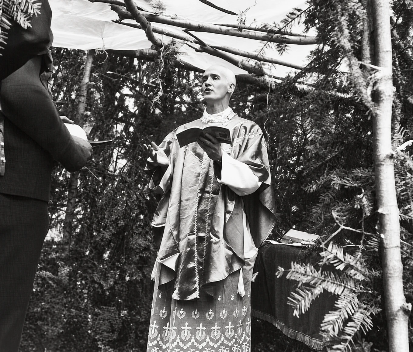 Scouts with Father Fernand Lapointe