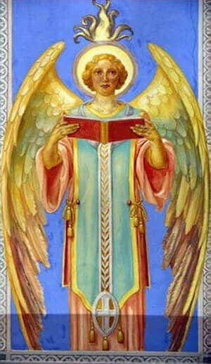 Ange tenant un livre liturgique
